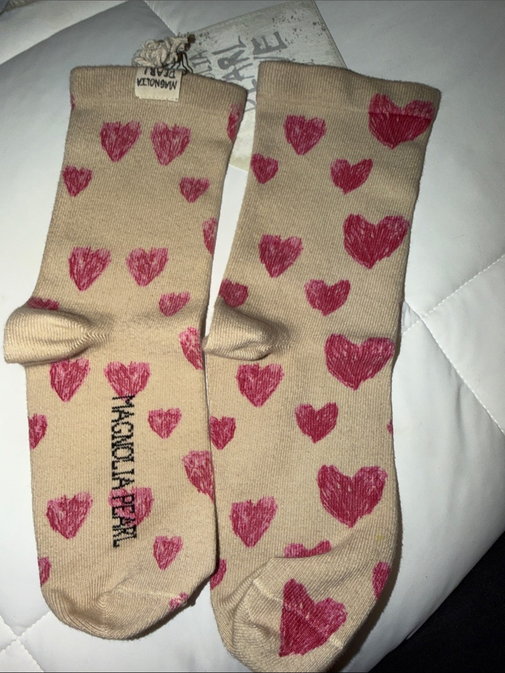 Magnolia Pearl Cotton Heart Socks, NWT - Picture 5 of 10